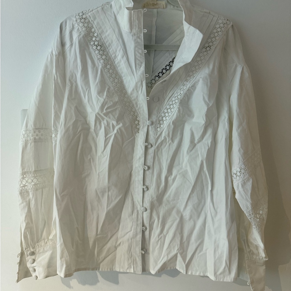 Listicle Cream Button-Up Blouse